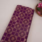 Purple Floral Jaal Dupion Silk Tissue Fabric YHF-32829