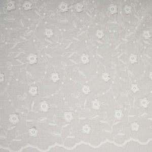 White Dyeable 3D embroidery Cotton Fabric AF-29688 - TradeUNO