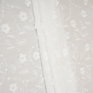 White Dyeable 3D embroidery Cotton Fabric AF-29688 - TradeUNO