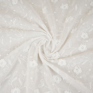White Dyeable 3D embroidery Cotton Fabric AF-29688 - TradeUNO