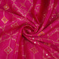 Pink Mukesh Work with Jacquard Dupion Silk Tissue Fabric YHF-32824