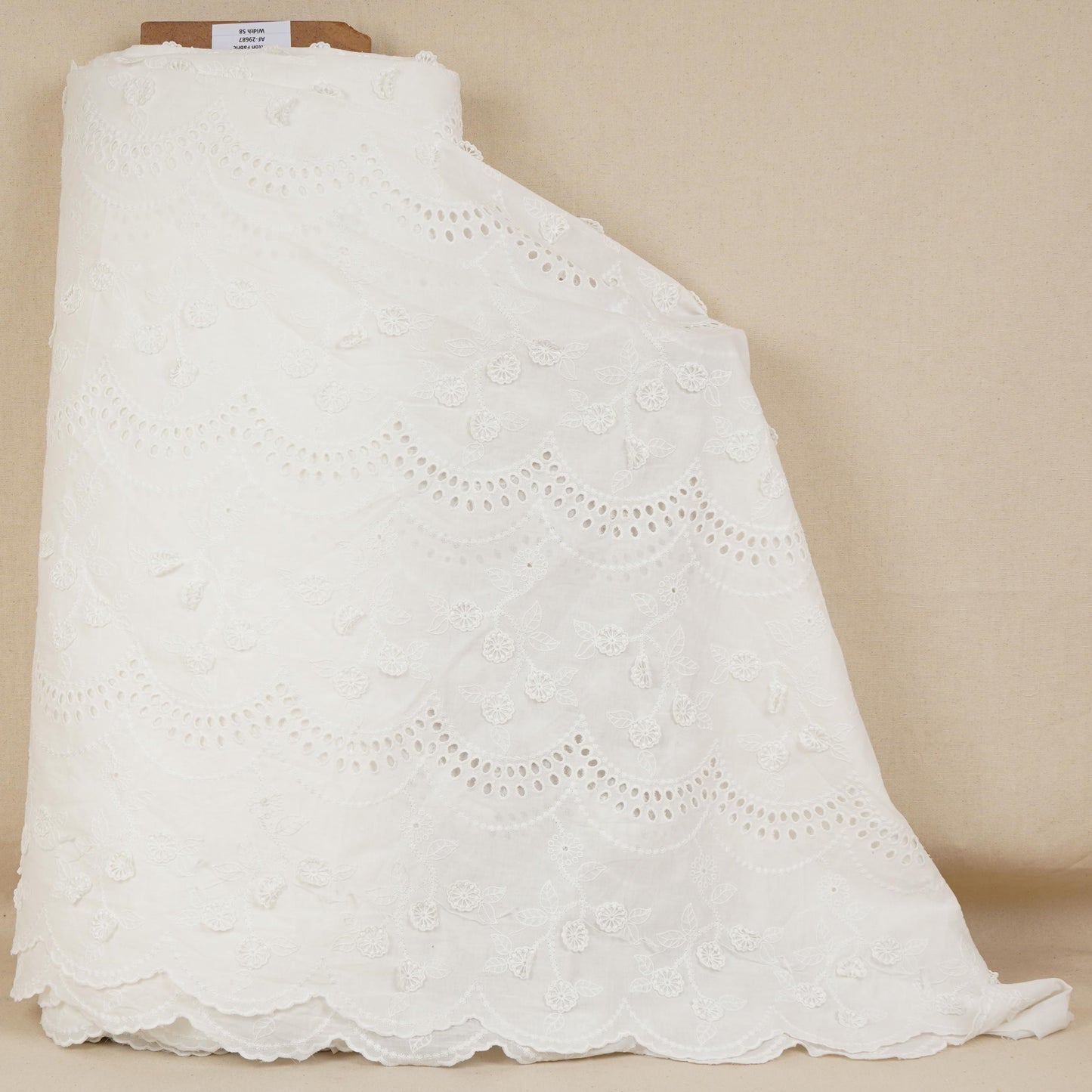 White Dyeable Schiffli embroidery Cotton Fabric AF-29687