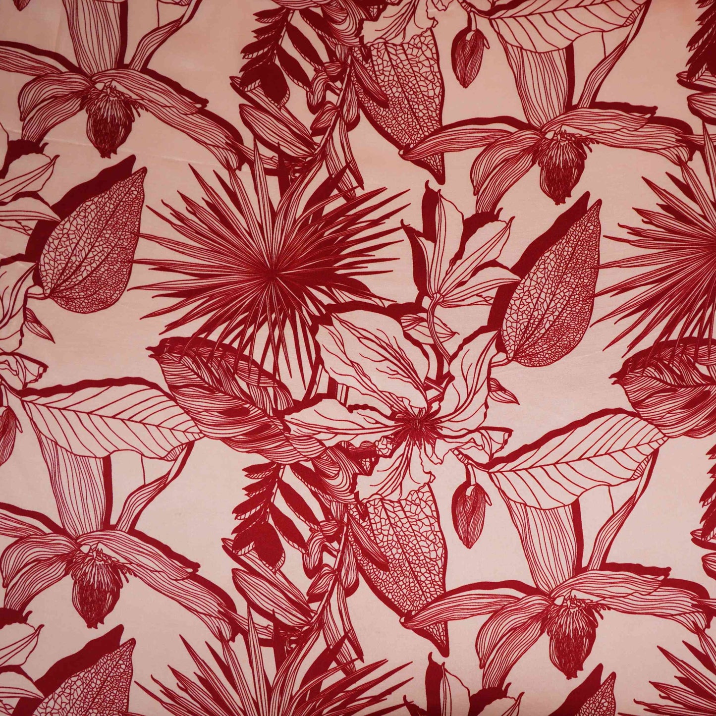 Rose Gold floral print Silk Satin Fabric NVC-31564