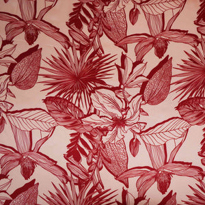 Rose Gold floral print Silk Satin Fabric NVC-31564 - TradeUNO
