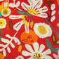Red Floral Print Crepe Fabric 18135