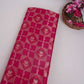 Pink Floral Jaal Dupion Silk Tissue Fabric YHF-32827