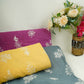 Mustard Yellow thread embroidery Pure Linen Fabric SN-31243