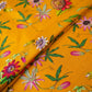 Mustard floral print Silk Satin Fabric NVC-31572