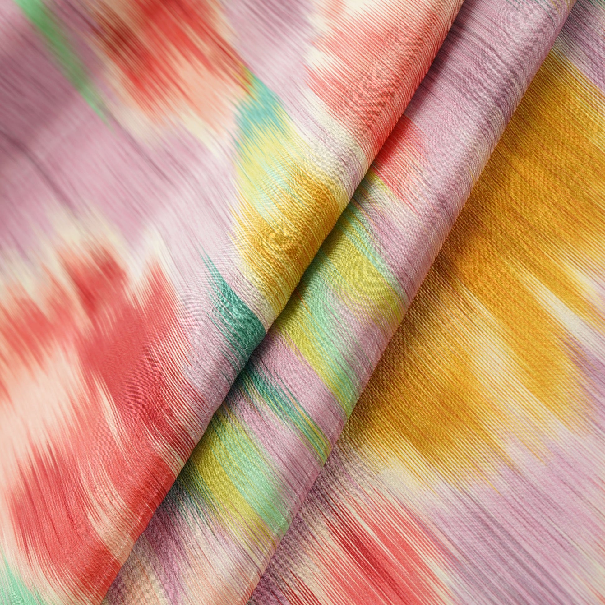 Multicolor Ikkat Print Crepe Fabric 17547