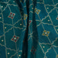 Teal Green Mukesh Work with Jacquard Dupion Silk Tissue Fabric YHF-32823