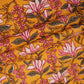 Mustard Yellow Floral Handblock Print Cotton Fabric PB-29723