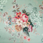 Sage Green floral print Silk Satin Fabric NVC-31557