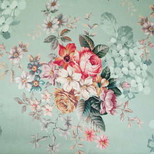 Sage Green floral print Silk Satin Fabric NVC-31557 - TradeUNO