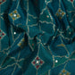 Teal Green Mukesh Work with Jacquard Dupion Silk Tissue Fabric YHF-32823