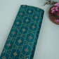 Teal Green Mukesh Work with Jacquard Dupion Silk Tissue Fabric YHF-32823