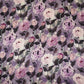 Purple floral print Silk Satin Fabric NVC-31579