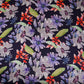 Navy Blue floral print Silk Satin Fabric NVC-31576