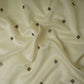 Off White Multicolor Floral Embroidery Pure Banaras Mul Chanderi Fabric SGS-30701