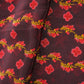 Maroon Floral Print Natural Crepe Fabric 
