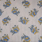 Off White & Blue Floral Stripes Print Cotton Fabric PB-29733