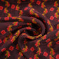 Maroon Floral Print Natural Crepe Fabric 