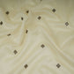 Off White Multicolor Floral Embroidery Pure Banaras Mul Chanderi Fabric SGS-30701