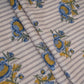 Off White & Blue Floral Stripes Print Cotton Fabric PB-29733