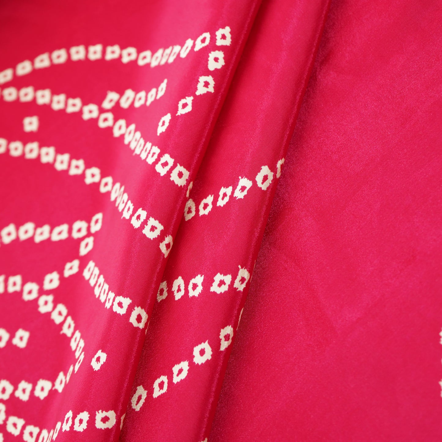 Magenta Paisley Bandhani Print Crepe Fabric