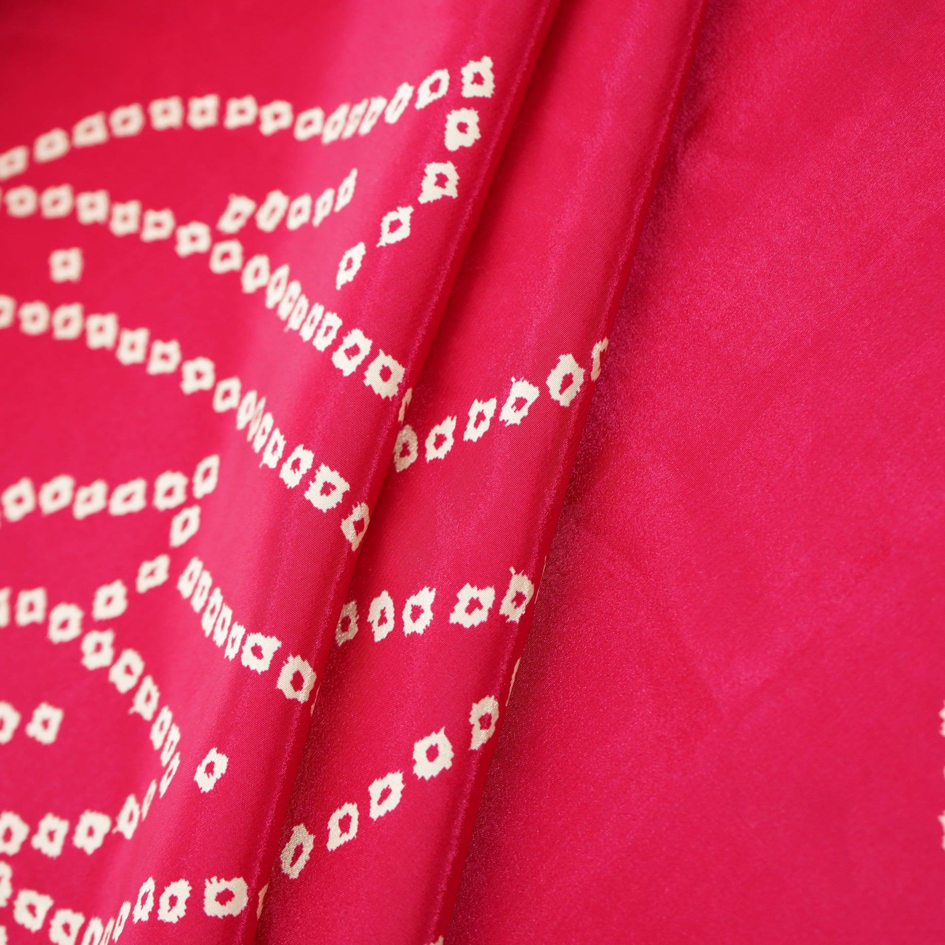 Magenta Paisley Bandhani Print Crepe Fabric