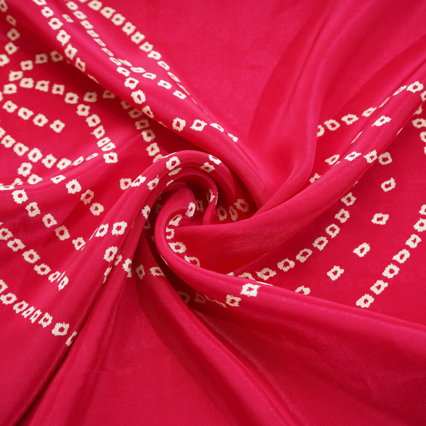 Magenta Paisley Bandhani Print Crepe Fabric