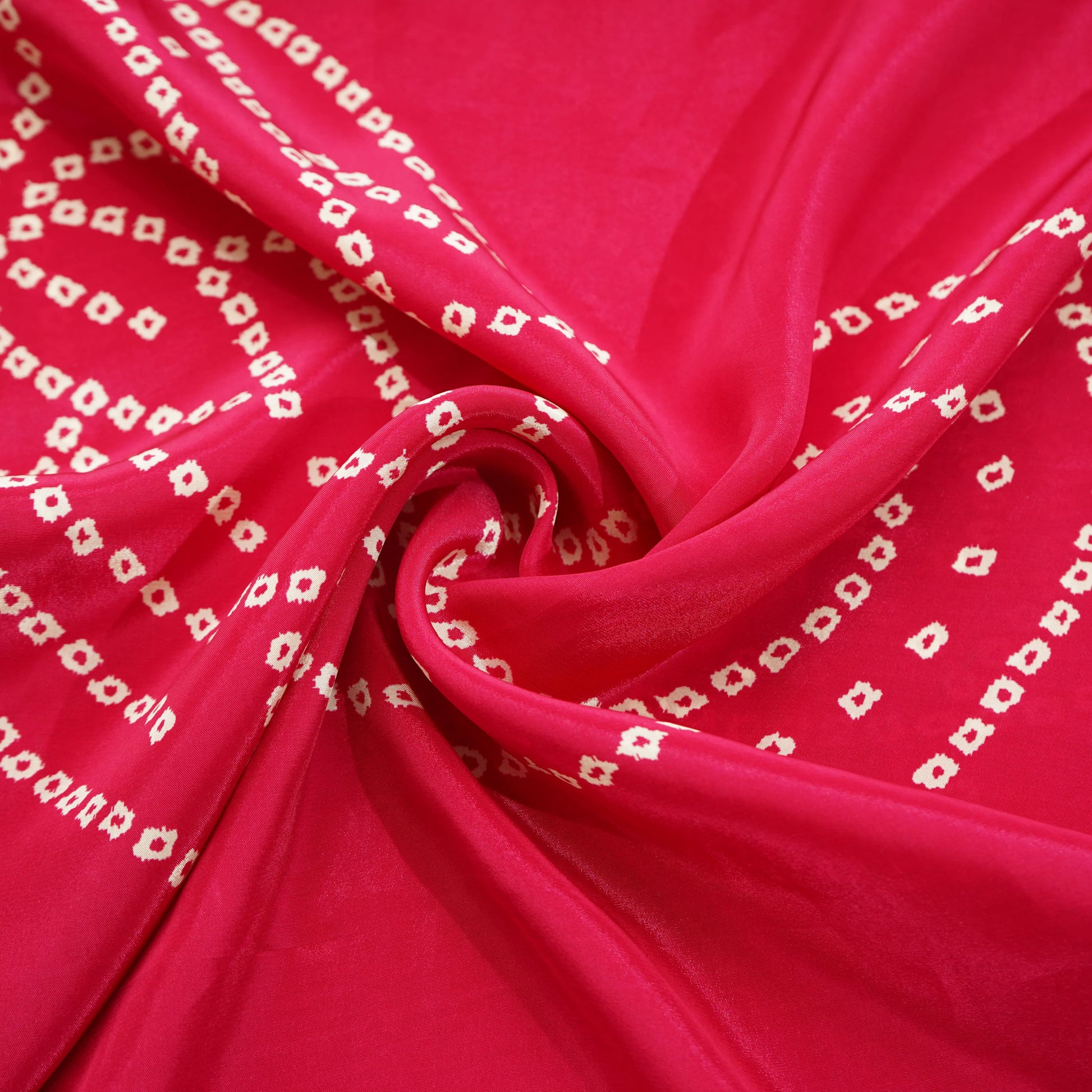 Magenta Paisley Bandhani Print Crepe Fabric
