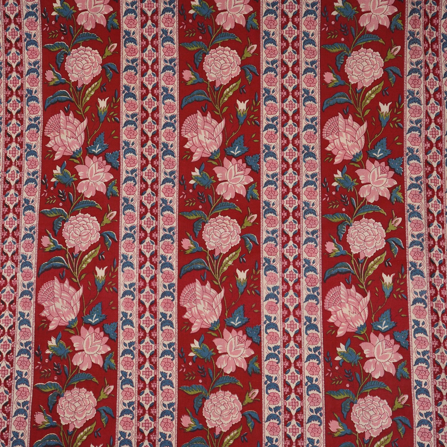 Red & Maroon Kalamkari Print Cotton Fabric PB-29739