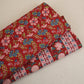 Red & Maroon Floral Print Cotton Fabric PB-29738