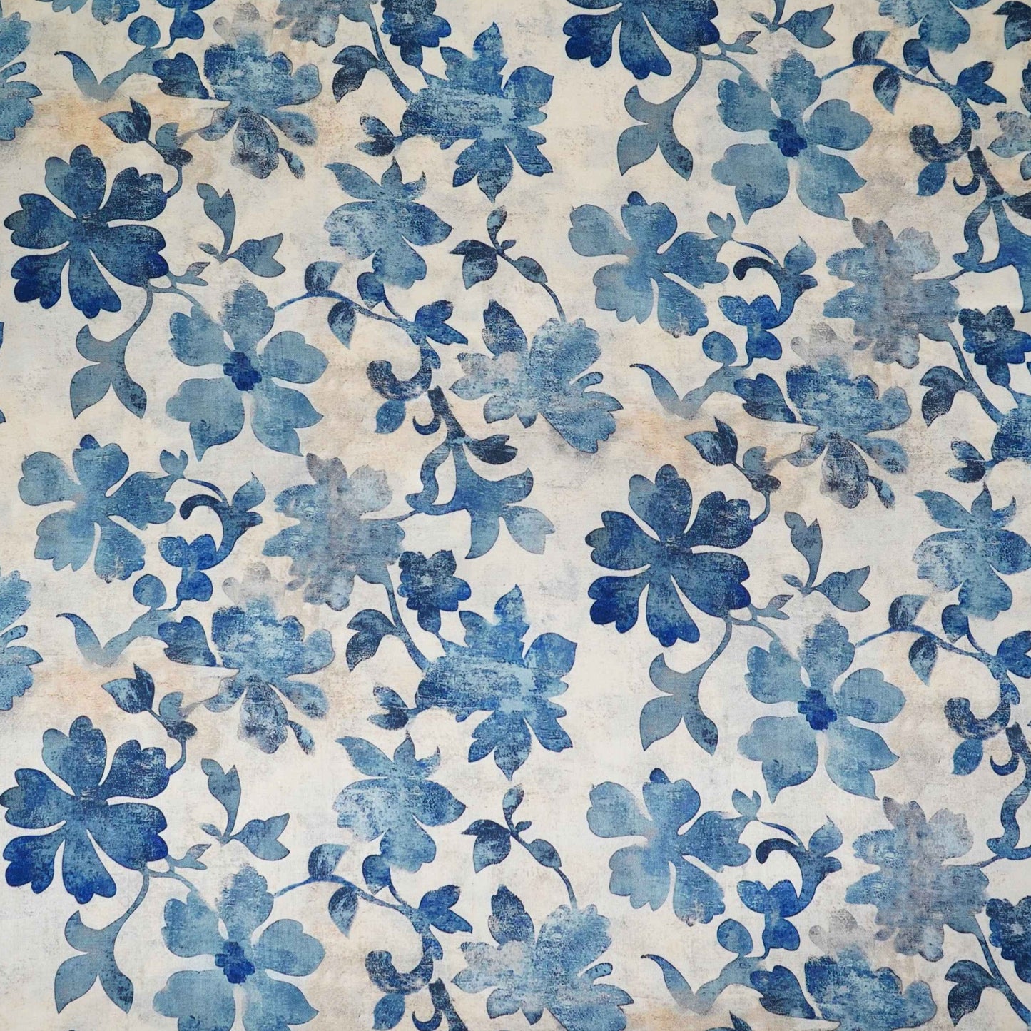 Ivory floral print Silk Satin Fabric NVC-31562