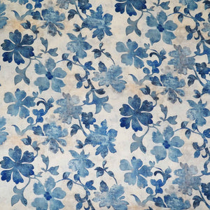 Ivory floral print Silk Satin Fabric NVC-31562 - TradeUNO