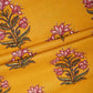 Yellow Floral Block Print Cotton Fabric PB-29725