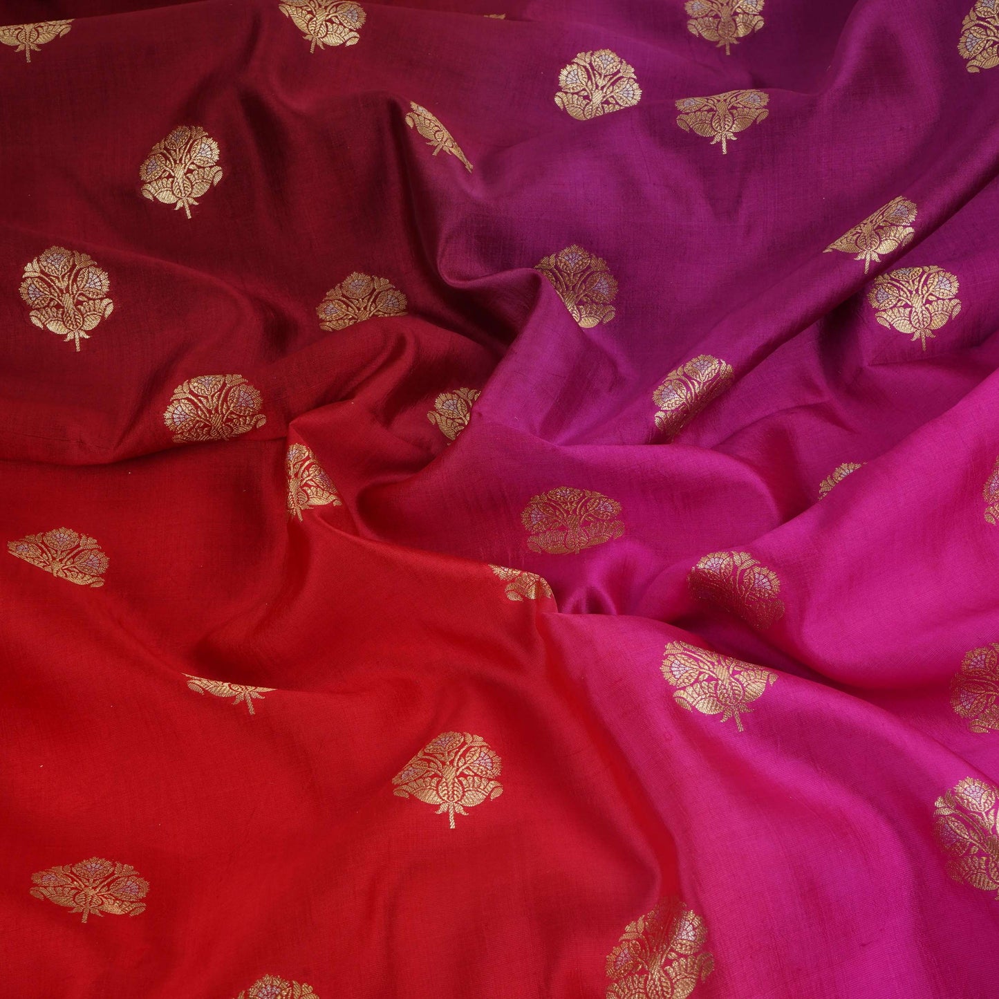 Rani Pink 4D Boota Dupion Silk Fabric YHF-32851