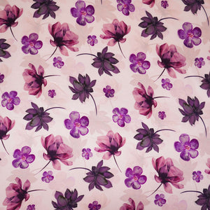 Off White floral print Silk Satin Fabric NVC-31568 - TradeUNO