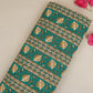 Green Floral Stripes Foil Print Cotton Fabric PB-29711