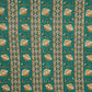Green Floral Stripes Foil Print Cotton Fabric PB-29711