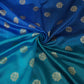 Turquoise Blue 4D Boota Dupion Silk Fabric YHF-32850