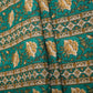 Green Floral Stripes Foil Print Cotton Fabric PB-29711