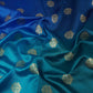 Turquoise Blue 4D Boota Dupion Silk Fabric YHF-32850