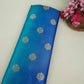Turquoise Blue 4D Boota Dupion Silk Fabric YHF-32850