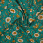 Green Floral Foil Print Cotton Fabric PB-29712