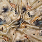 Silver Ivory Abstract print Silk Satin Fabric NVC-31565