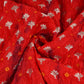 Red Shibori Bandhani Dupion Silk Fabric YHF-32845