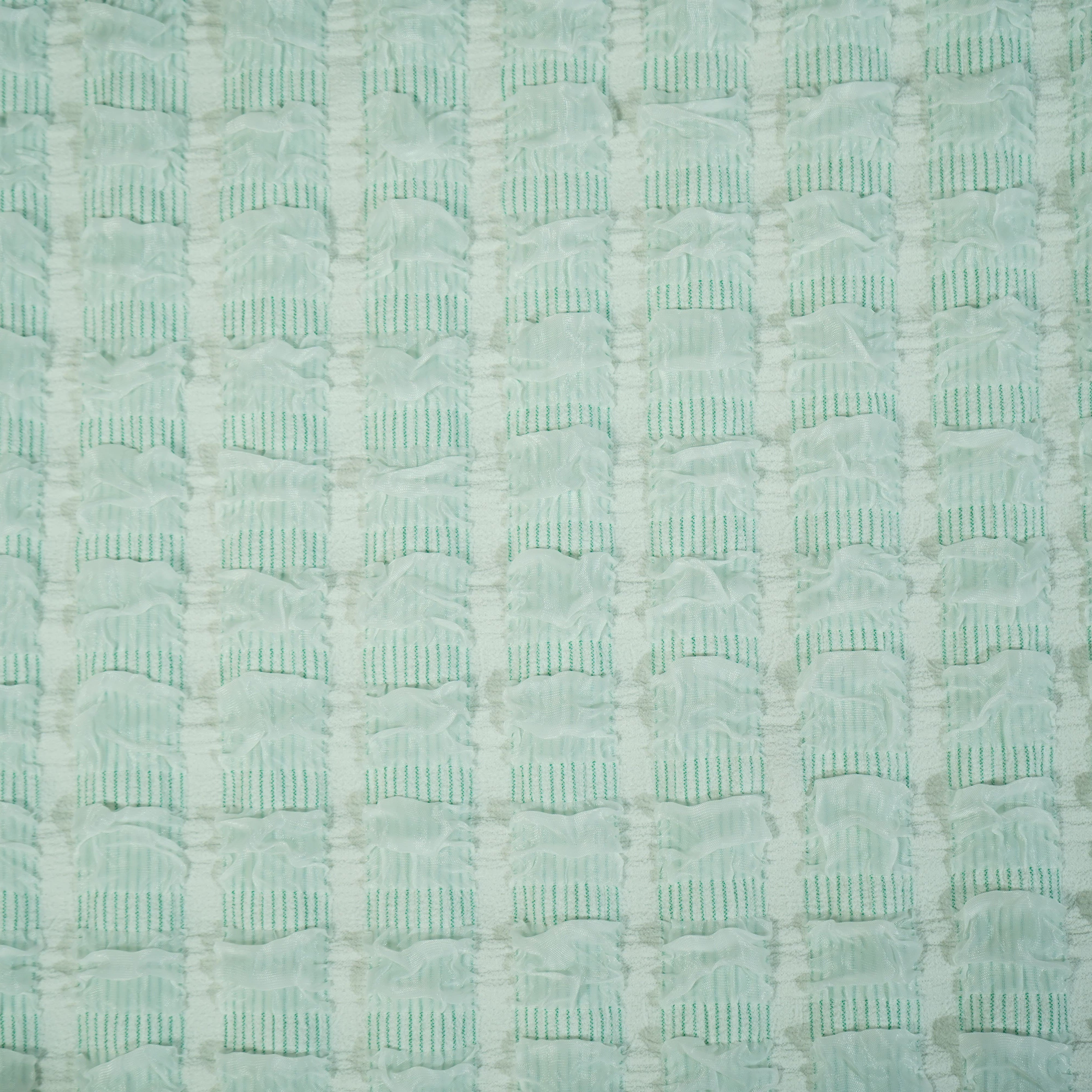 Mint Green Embossed Imported Knitted Lycra Fabric