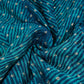 Teal Blue Lehriya Buti Dupion Silk Fabric YHF-32843