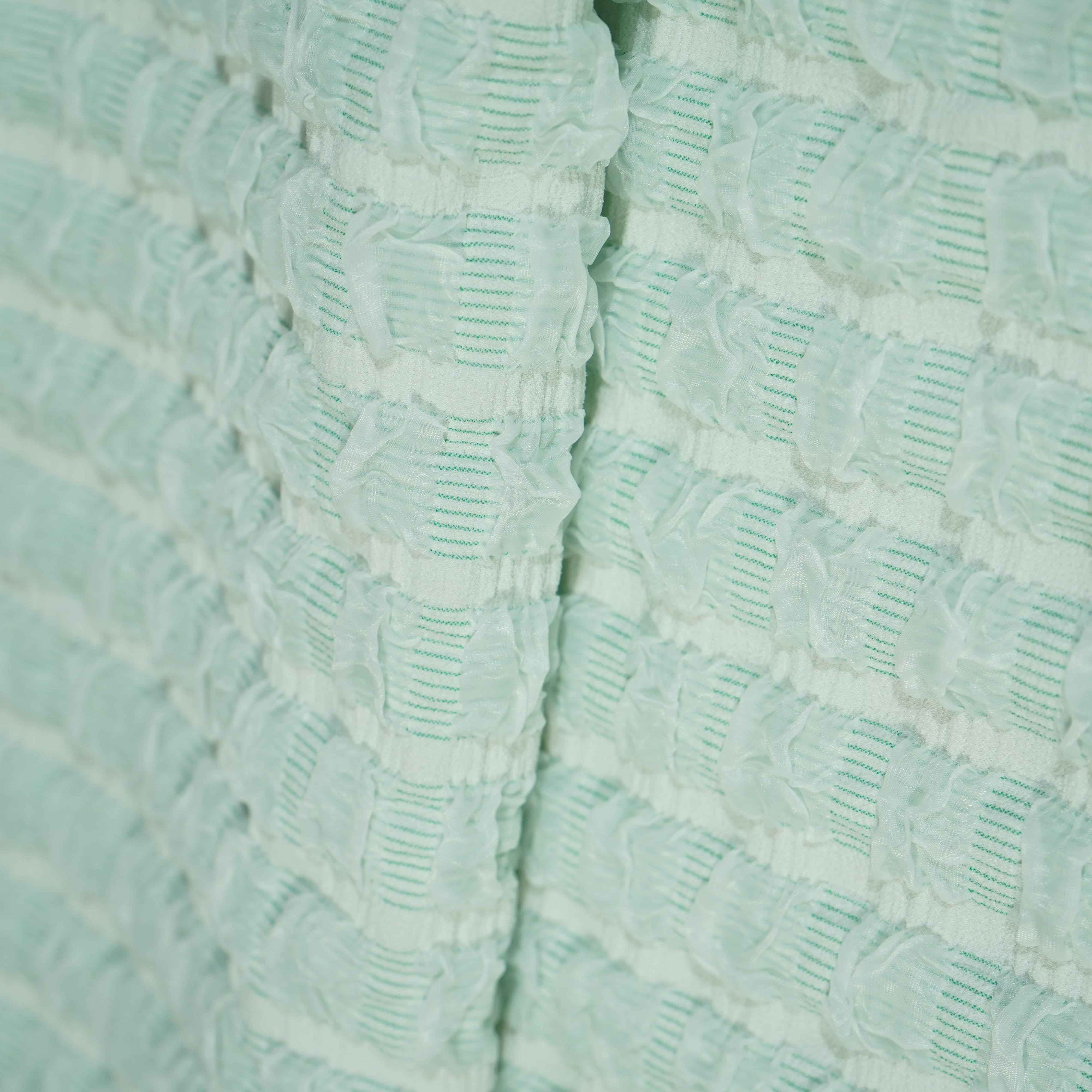 Mint Green Embossed Imported Knitted Lycra Fabric